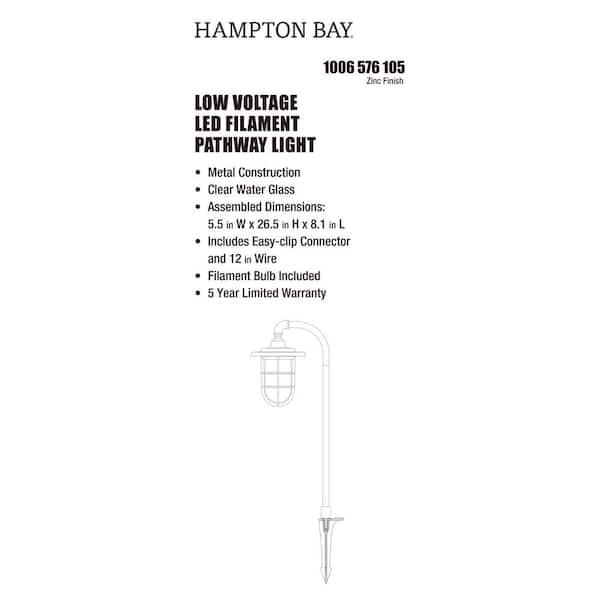 Hampton Bay Greenwood Low Voltage Zinc LED Outdoor Path