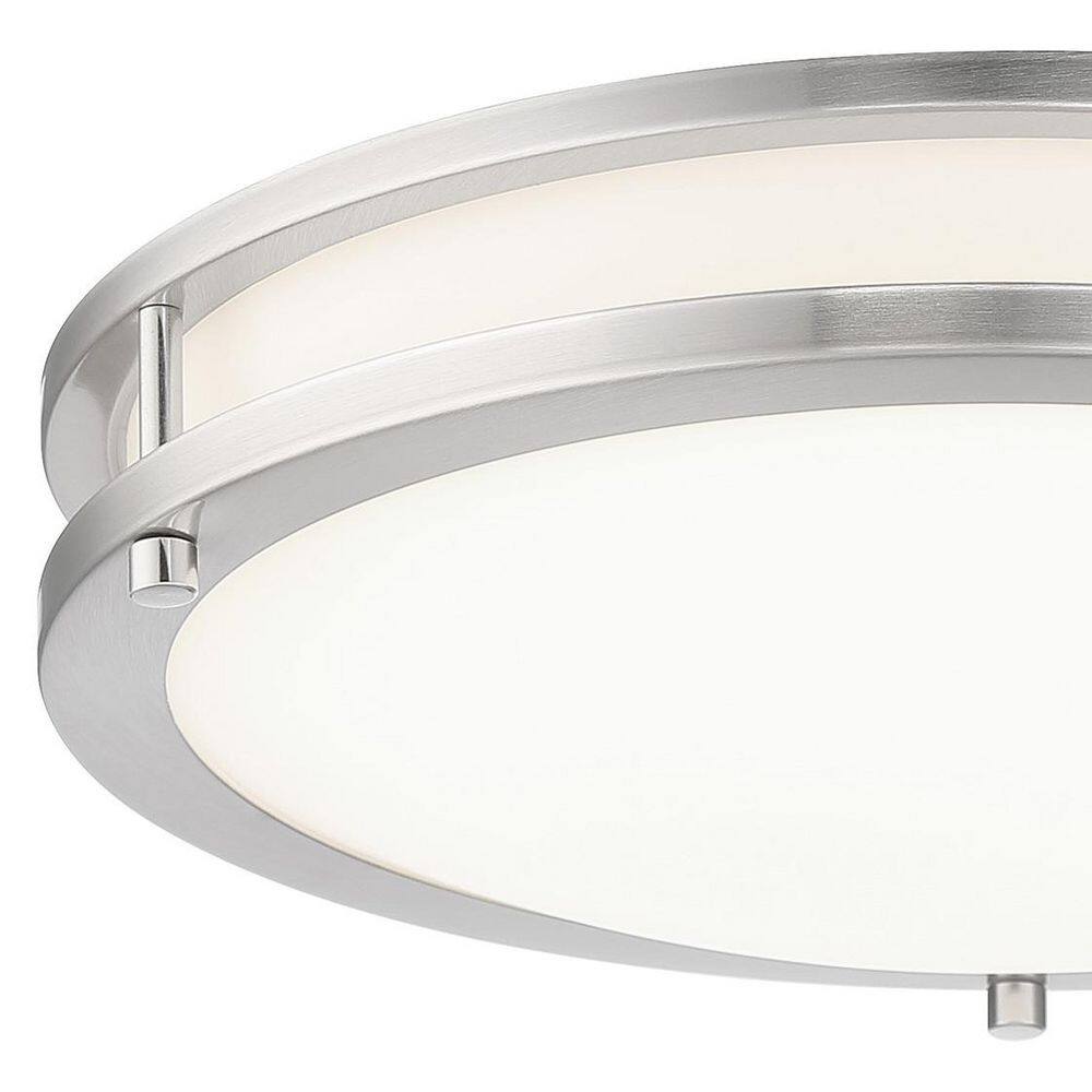 Brushed Nickel 16" LED Flush Mount with Acrylic Shade