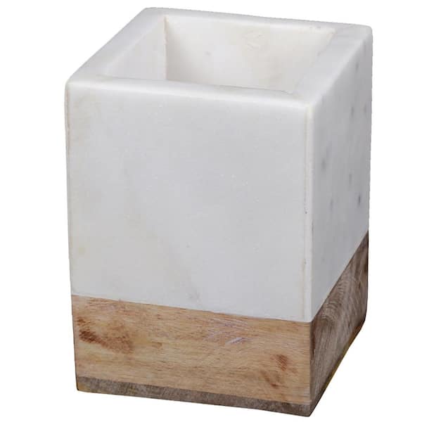 Creative Home Taj Elite Natural Marble and Mango Wood Tumbler