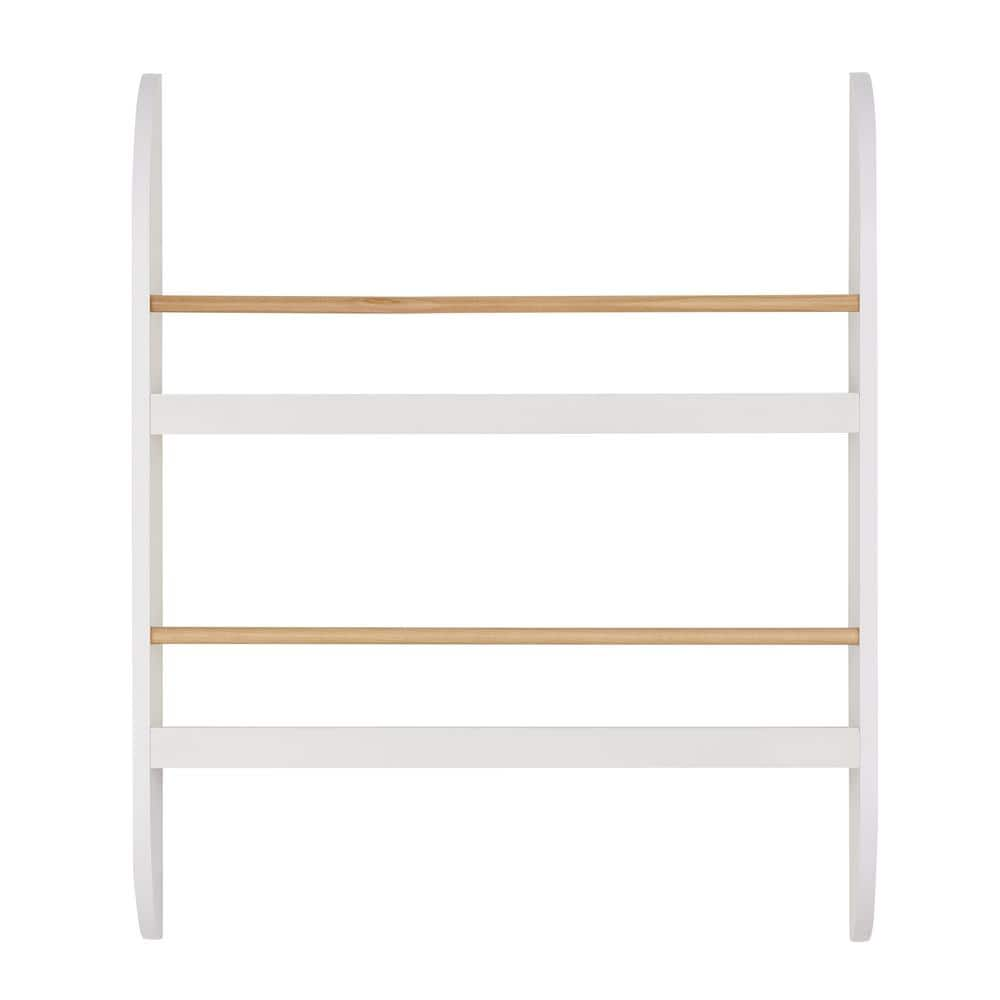 Danya B. 23.62" x 19.7" Steiner Contemporary 2-Tier Kids' Display Wall Mounted Bookshelf Beech White - Nursery Floating Shelf