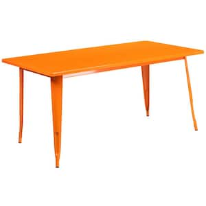 Orange Rectangle Metal Outdoor Bistro Table