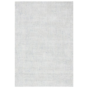 Abstract Silver/Blue 3 ft. x 5 ft. Speckled Geometric Area Rug