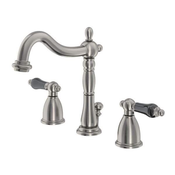 Kingston Brass Duchess 2-Handle 8 in. Widespread Bathroom Faucets with Plastic Pop-Up in Brushed Nickel