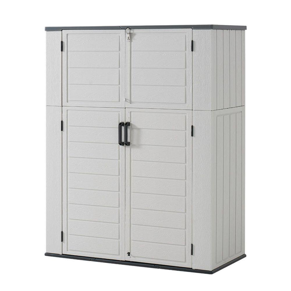 4 ft. 7.9 in. W x 2 ft. 2.4 in. D x 6 ft. H Resin Shed Vertical Outdoor Storage Cabinet for Garden Home (15 sq. ft. ) price history on PriceWatchPro