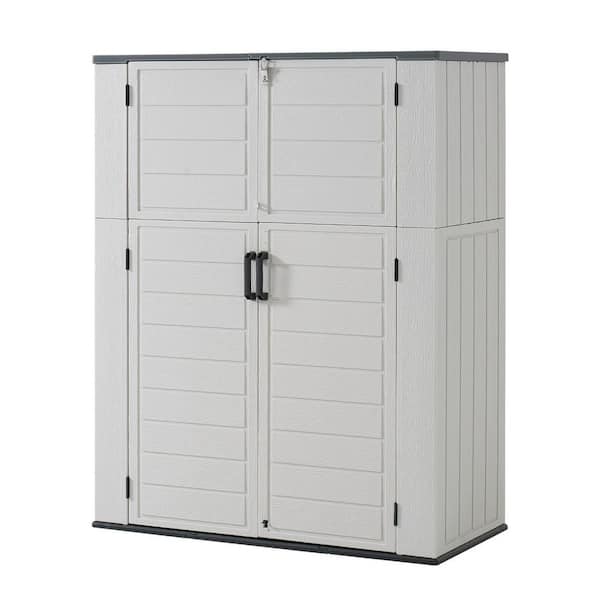 4 ft. 7.9 in. W x 2 ft. 2.4 in. D x 6 ft. H Resin Shed Vertical Outdoor Storage Cabinet for Garden Home (15 sq. ft. )