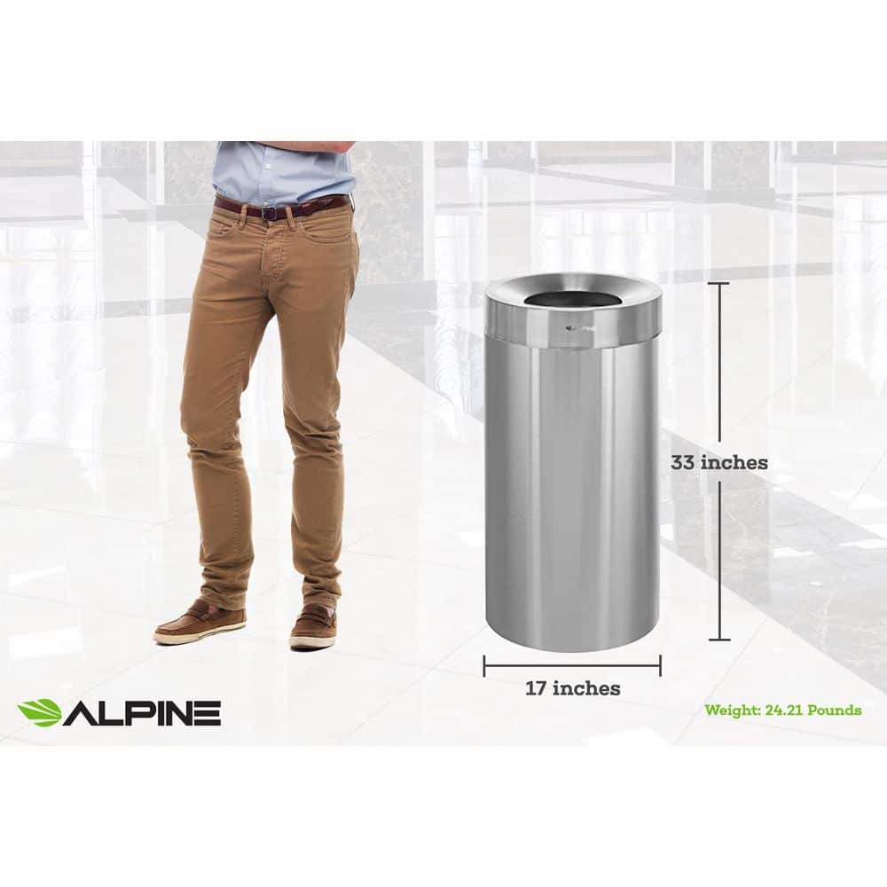 27-Gallon Fingerprint Resistant Stainless Steel Commercial Trash Can