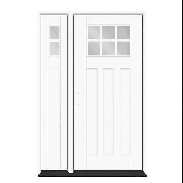 Regency 51 in. x 80 in. 6L Toplite Clear Glass RHIS Unfinished Fiberglass Prehung Front Door w/12 in. SL 4-9/16 in. Jamb