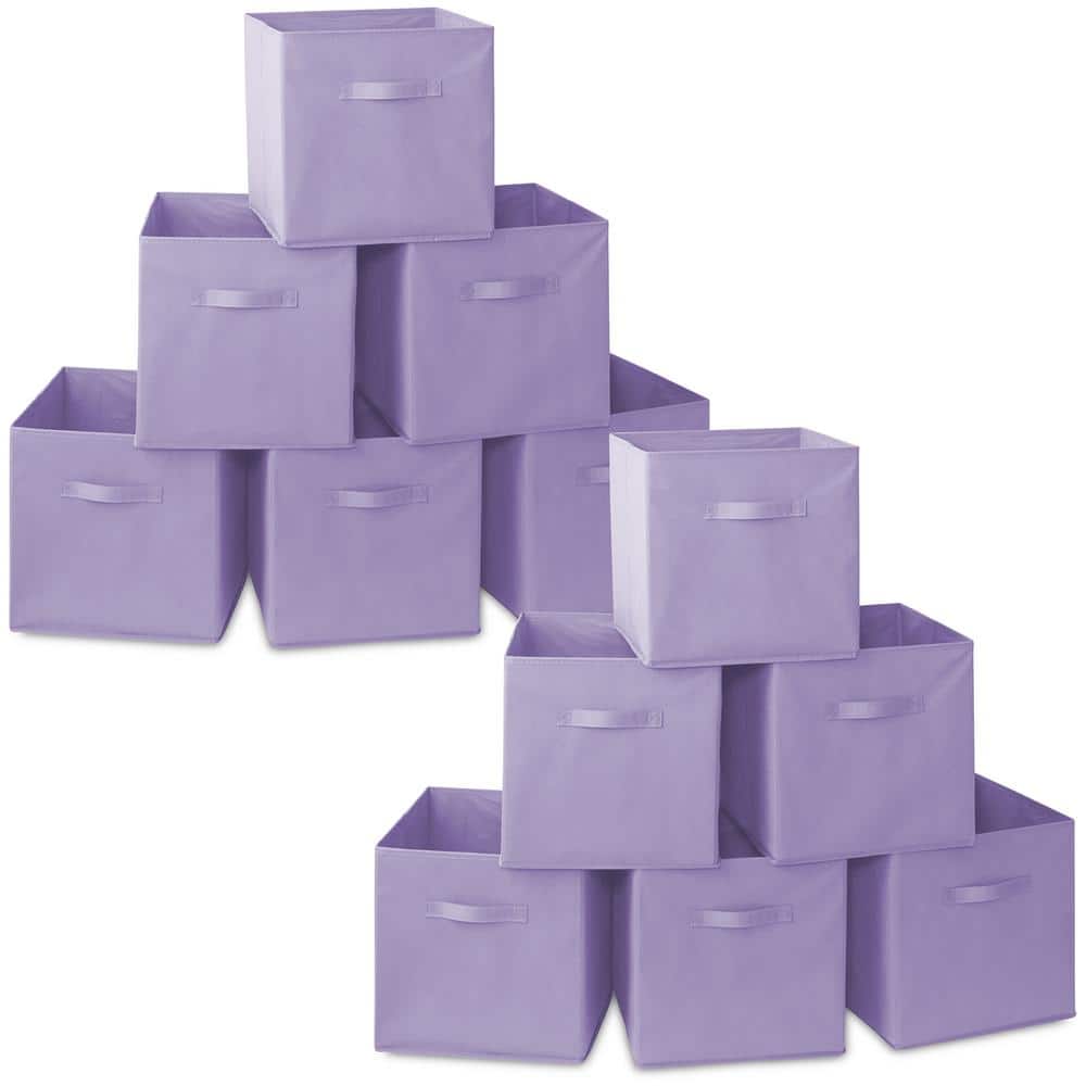 Casafield Lavender Purple 13 in. x 13 in. Fabric Collapsible Cubes