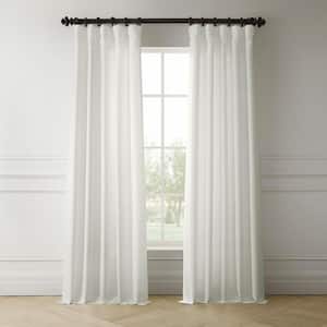 Magnolia Off White Italian Faux Linen Room Darkening Curtain - 50 in. W x 96 in. L (1 Panel)