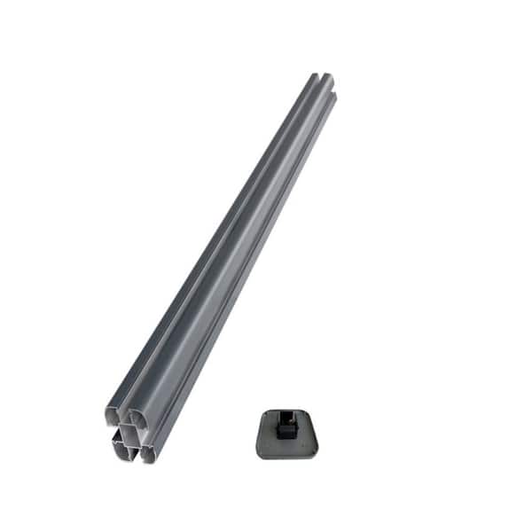 LH EP 3 in. x 3 in. x 6 ft. Gray Aluminum Alloy Fence End Post Kit for 6 in. x 6 in. EP Fence Series