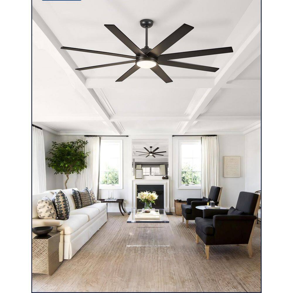 58 Inch Smart Indoor/Covered Outdoor Black Ceiling Fan with Lights and Remote, Quiet Reversible DC Motor, 6 Speeds, 3CCT price history on PriceWatchPro