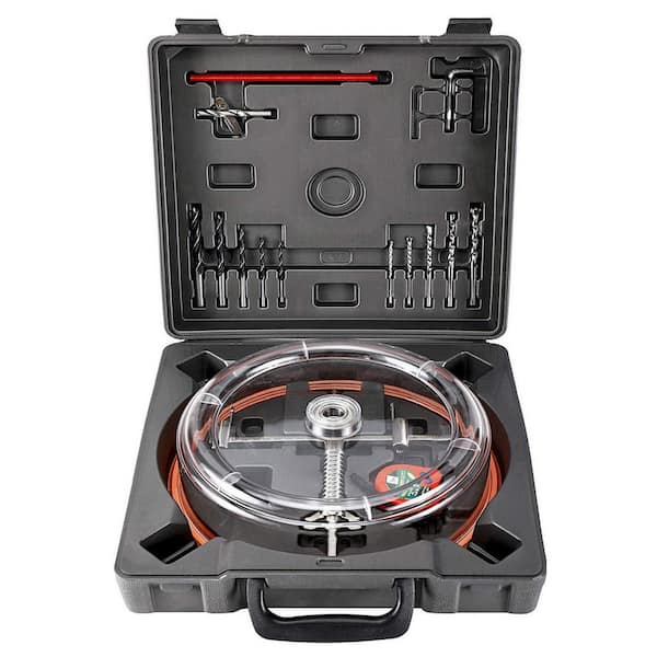 Adjustable 1-5/8 to 8 Twin Blade Hole Cutter with Replaceable Blades and Dust Shield for Drywall Ceiling Tile