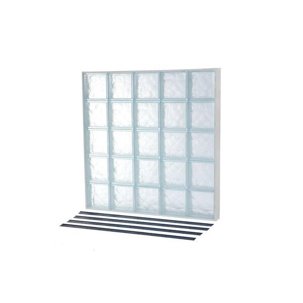 TAFCO WINDOWS 39.25 in. x 39.25 in. NailUp2 Ice Pattern Solid Glass Block Window