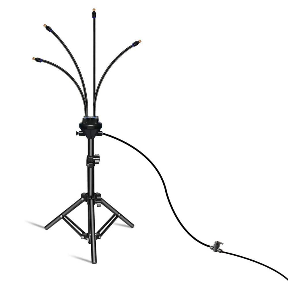 3.6 ft. Adjustable Height Standing Mister Stainless Steel Tripod Portable Cooling System for Patio Backyard Porch