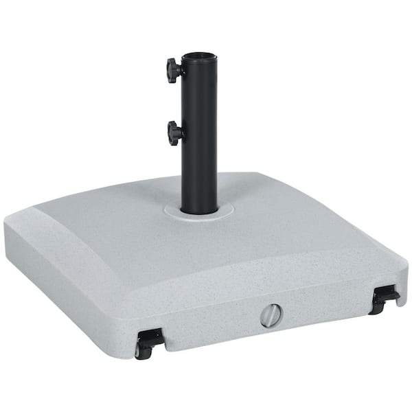 Otryad Patio Umbrella Base with Wheels 53lbs Water or 66lbs Sand Filled Heavy Duty Outdoor Umbrella Stand Holder in Gray