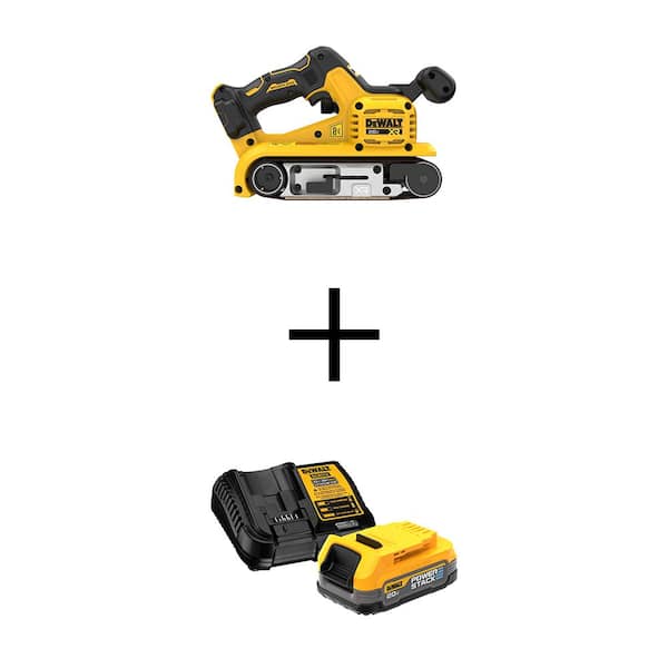 DEWALT 20V Lithium-Ion Cordless Belt Sander with 20V MAX POWERSTACK Compact Battery Starter Kit