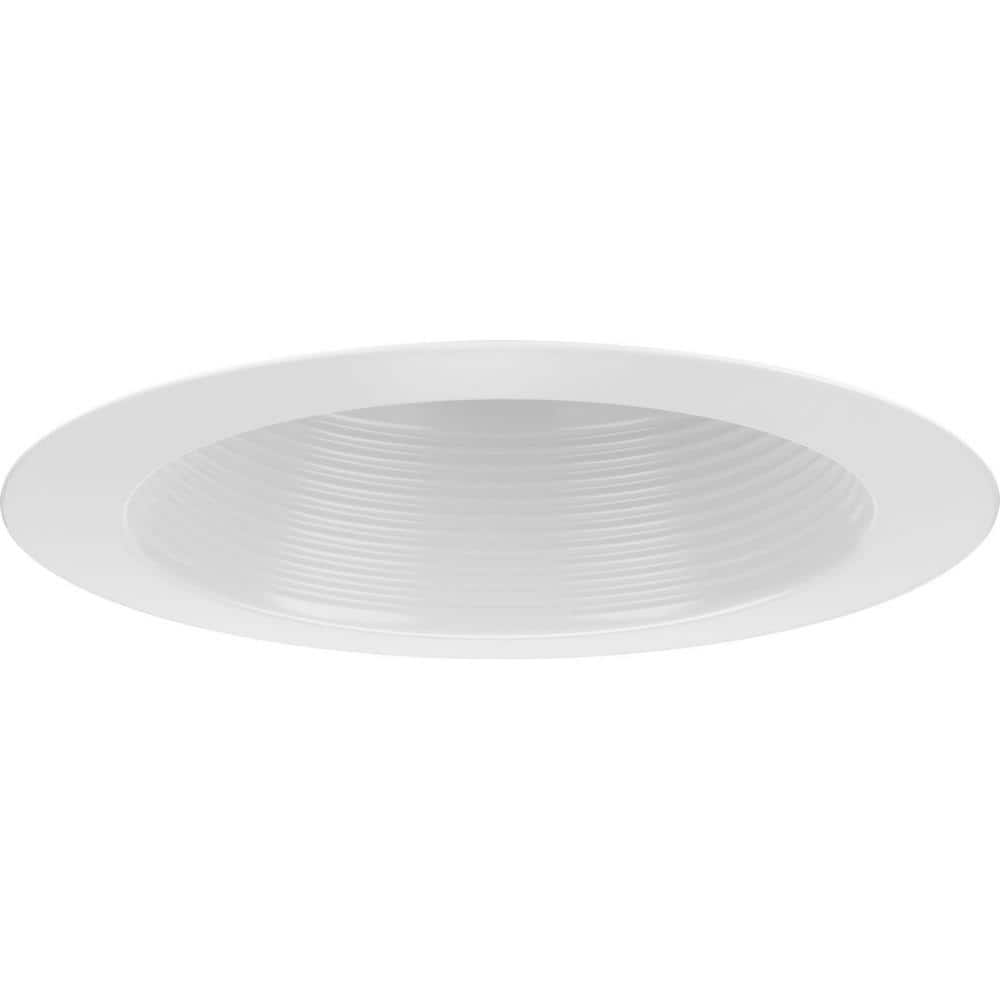 6" White Aluminum Recessed Splay Baffle Trim