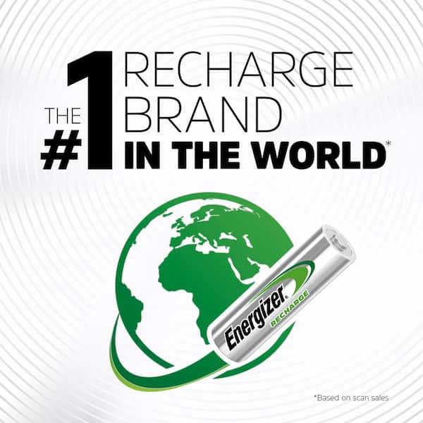 ENERGIZER Rechargeable AA (Double A) Batteries, 4 Pack