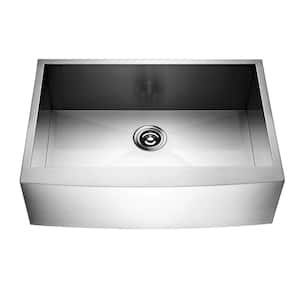 Handmade Farmhouse Apron-Front Stainless Steel 30 in. Single Bowl Kitchen Sink
