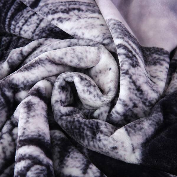 JML Elephant Pattern Rabbit Fur Blanket Striped Microfiber Plush
