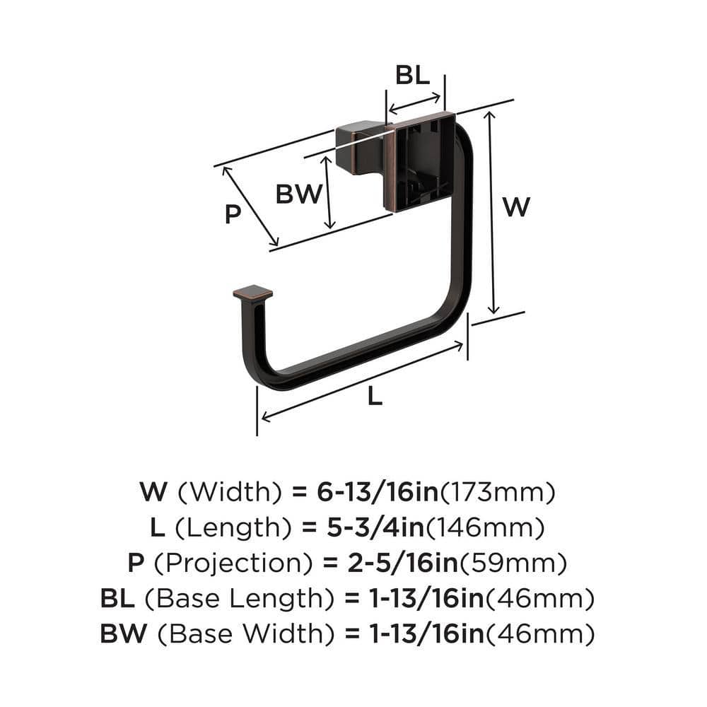 Oil-Rubbed Bronze 5-3/4 Inch Wall Mounted Towel Ring