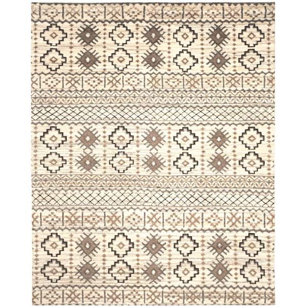 Challe 8 ft. x 10 ft. Camel Geometric Striped Area Rug