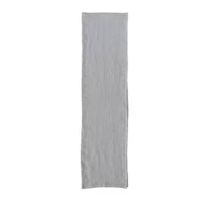 14 in. W x 108 in. L Ivory White Solid Stonewashed Linen Table Runner