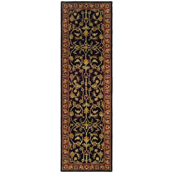 SAFAVIEH Heritage Black/Red 2 ft. x 6 ft. Border Runner Rug