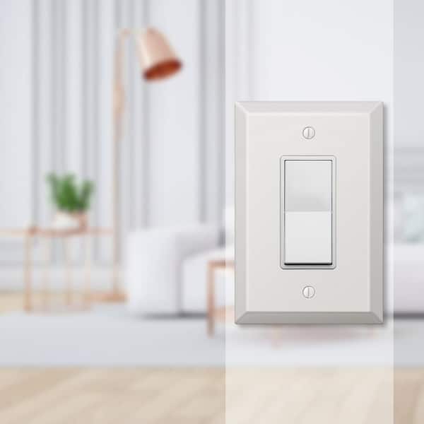 Oversized 1 Gang Rocker Steel Wall Plate - White