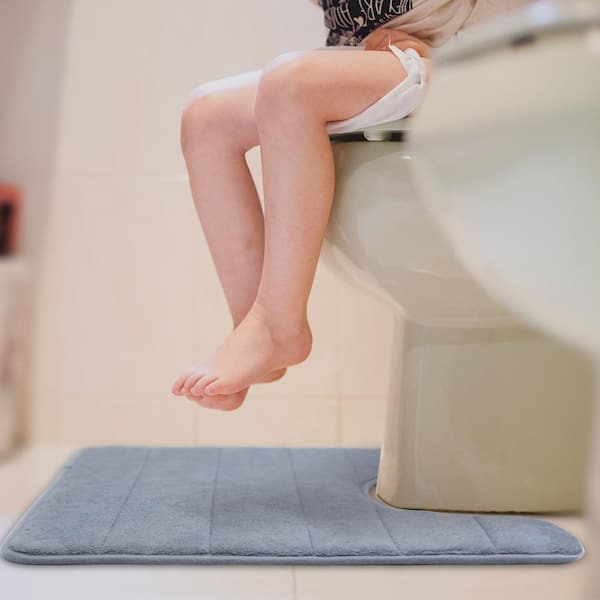 1 Piece Foot-shaped Bathroom Anti-slip Rug, Toilet Water Absorbent