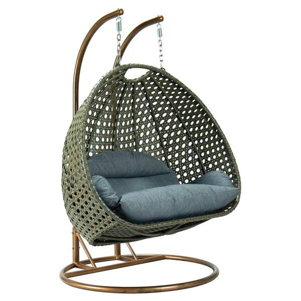 leisuremod egg beige wicker hanging swing chair