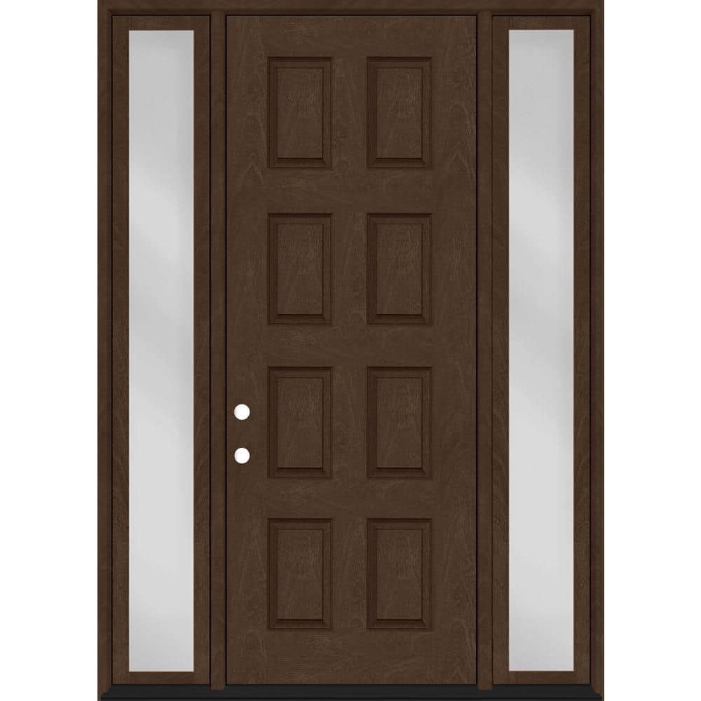 Regency 70 in. x 96 in. 8-Panel RHIS Hickory Mahogany Fiberglass Prehung Front Door w/ 12 in. SLs w/ 6-9/16 Jamb price history on PriceWatchPro