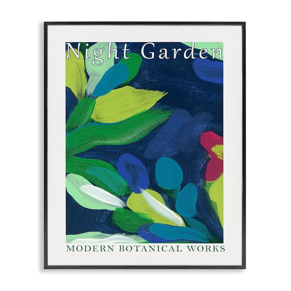 Stupell Industries Modern Botanicals Museum by June Erica Vess Black Framed Abstract Giclee Art Print 20 in. x 16 in.