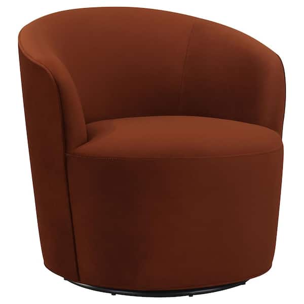 Coaster Joyce Burnt Orange Sloped Arms Swivel Chair