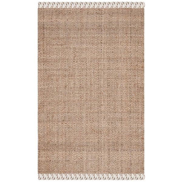 Natural Fiber 4 ft. x 6 ft. Gray/Natural Solid Color Area Rug