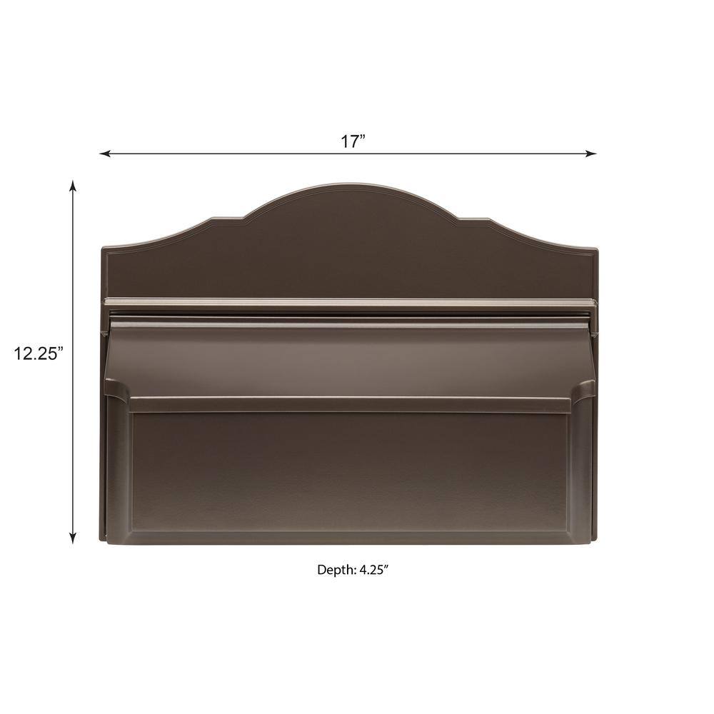 Bronze Aluminum Colonial Wall Mounted Mailbox
