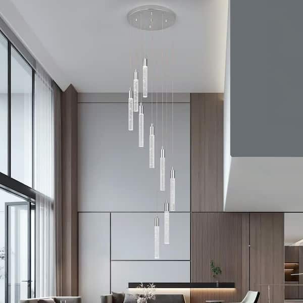 ZHLWIN Home Lighting 54W Chrome 9-Light Modern Dimmable Integrated