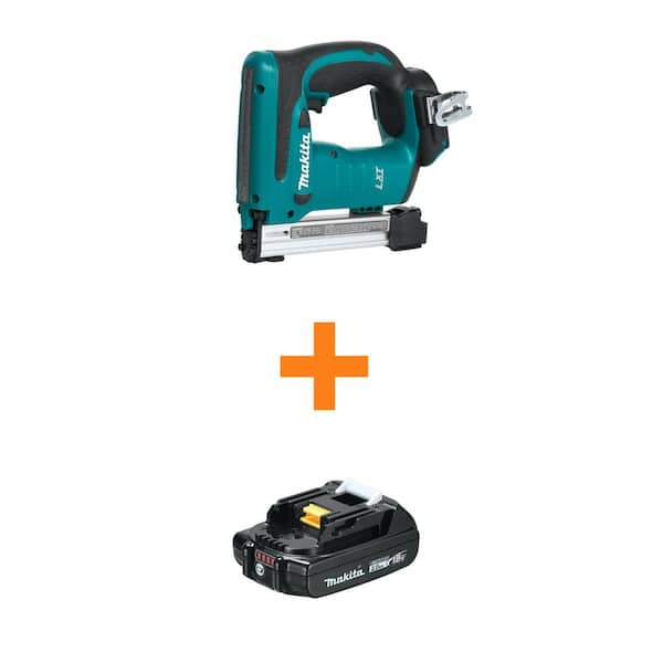 Makita 18V LXT Lithium-Ion Cordless 3/8 in. Crown Stapler, Tool Only with Bonus 18V LXT Lithium-Ion Compact 2.0 Ah Battery