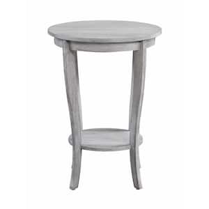 American Heritage 24 in.(H) Light Gray Wire Brush Round End Table