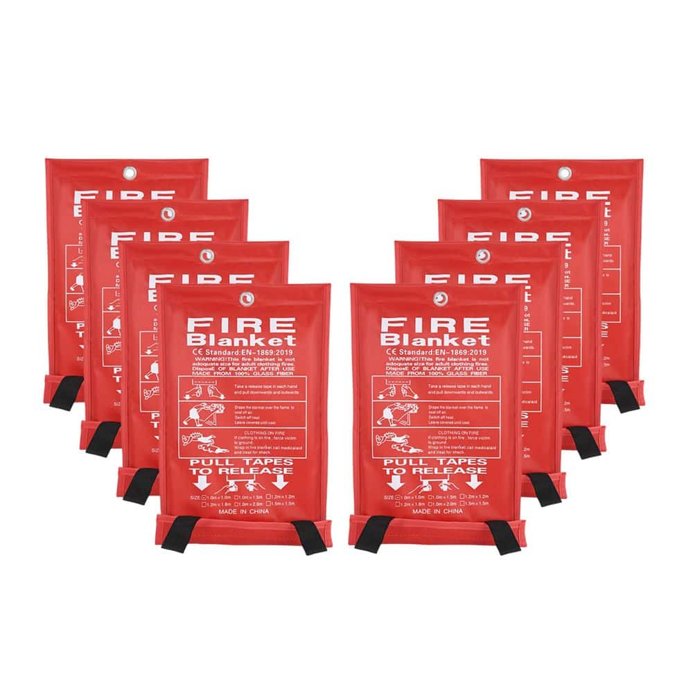 Fiberglass Emergency Fire Blanket Hook Flame-Retardant Home Kitchen Fireplace Grill Camping 8-Pack price history on PriceWatchPro
