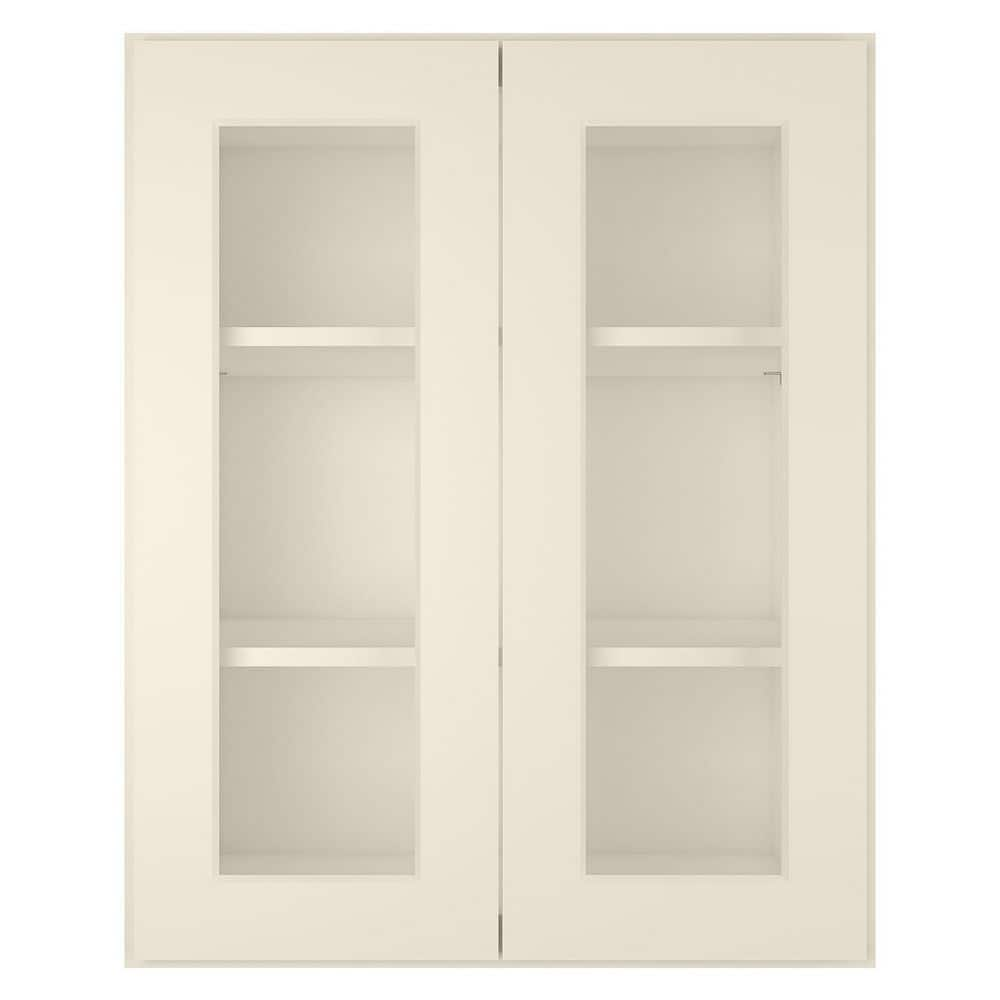 Homeibro 24 In W X 12 In D X 30 In H In Antique White Plywood Ready To Assemble Wall Kitchen 5839