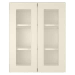 24 in. W X 12 in. D X 30 in. H in Antique White Plywood Ready to Assemble Wall Kitchen Cabinet with 2-Doors 3-Shelves