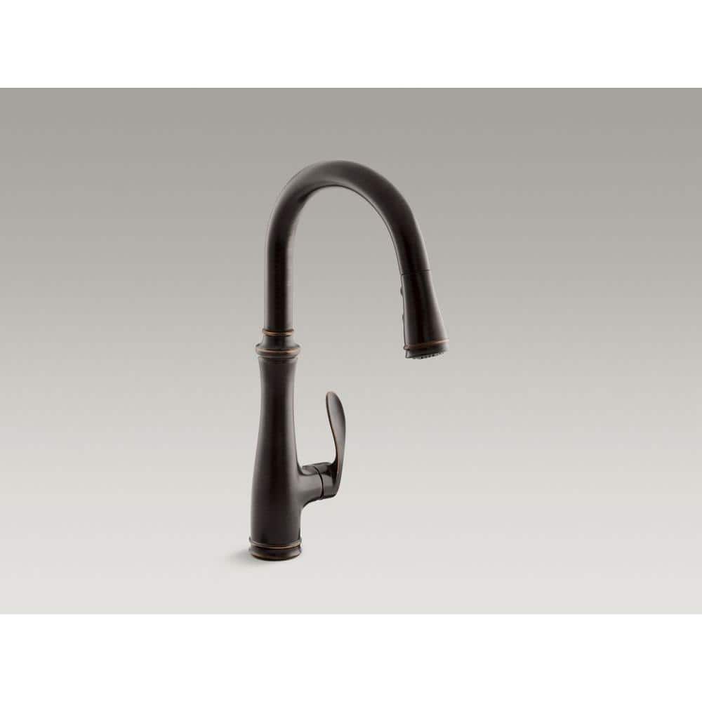 Oil-Rubbed Bronze Pull-Down Kitchen Faucet with Spray