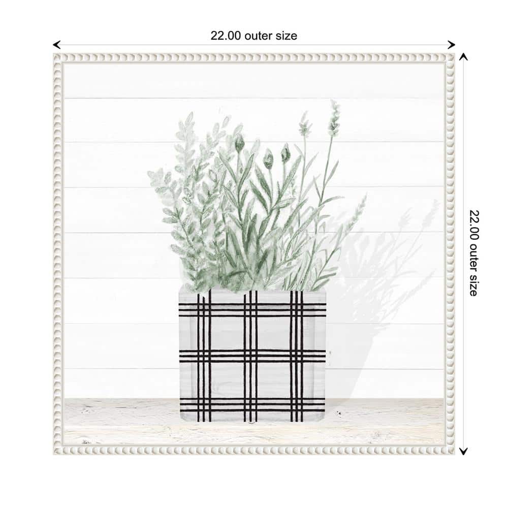 Lavender Blossom in Modern Pot II White Canvas Wall Art