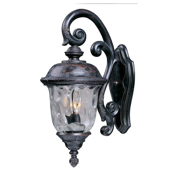 Maxim Lighting Carriage House DC 3-Light Oriental Bronze Outdoor Wall Lantern Sconce