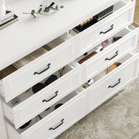 FUFU&GAGA White 12-Drawer 61.9 in. Dresser with Flip-Top Storage Bench, Gray Cushion, and Large Capacity for Closet Organization J-KF330162-01ab