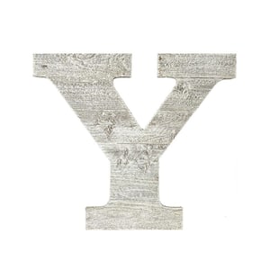 Rustic Large 16 in. Tall White Wash Decorative Monogram Wood Letter (Y)