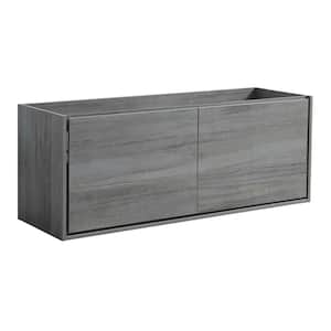 Catania 60 in. Modern Wall Hung Double Bath Vanity Cabinet Only in Ocean Gray