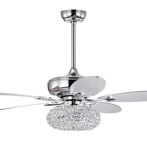 Shelby 52 in. 3-Light Indoor Chrome Finish Ceiling Fan with Light Kit