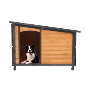 Ami 45.6 in. W Dog House  Wooden Dog Kennel for Winter & Summer With Raised Feet Weather Proof For Large Dog